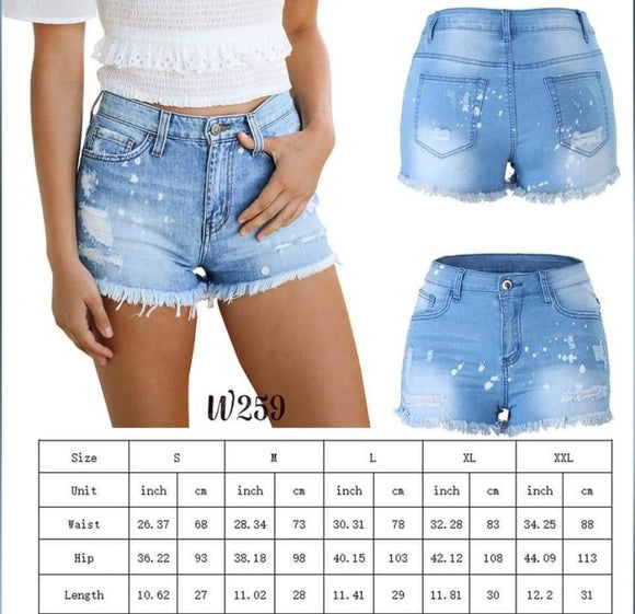 Distressed Denim Jean Shorts