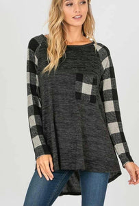 Charcoal Plaid Hi Low Reglan