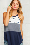 Stars and Stripes Color Block Tank Top