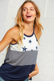 Stars and Stripes Color Block Tank Top