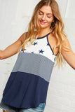 Stars and Stripes Color Block Tank Top