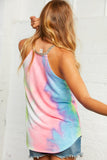 Leopard Stripe Tie Dye Color Block Tank Top