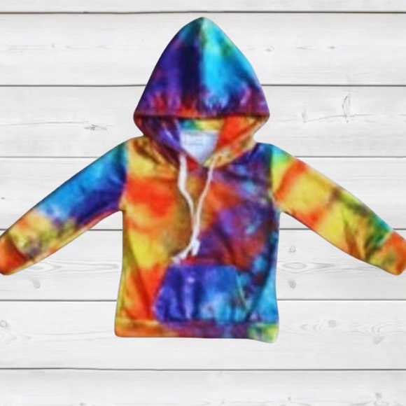 Hooded Tie Dye Shirt- Primary