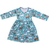 Farm Floral ComfyCute Dress (3/4 Sleeve)-sparkledots-sparkledots