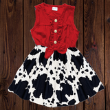 Red Cow Print Dress - Black/White