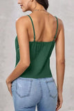 Green Buttoned Knot Front Slip Tank