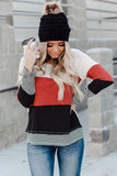 Stylish Colorblock Splicing Stripes Top