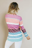 Make Believe Multi Colored Striped Criss Cross Top