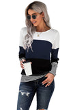 Stylish Colorblock Splicing Stripes Top