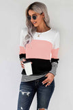 Stylish Colorblock Splicing Stripes Top