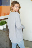 Grey Long Sleeve Solid Knit Top