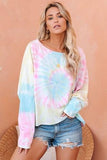 Rainbow Tie Dye Pullover Long Sleeve Top