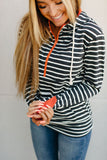 Ampersand Ave Striped Orange Half Zip Hoodie