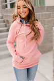 Ampersand Ave Pink Denim Striped Double Hood