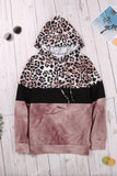 Leopard Tie Dye Colorblock Hoodie