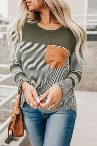 Pinstripe Patch Pocket Top