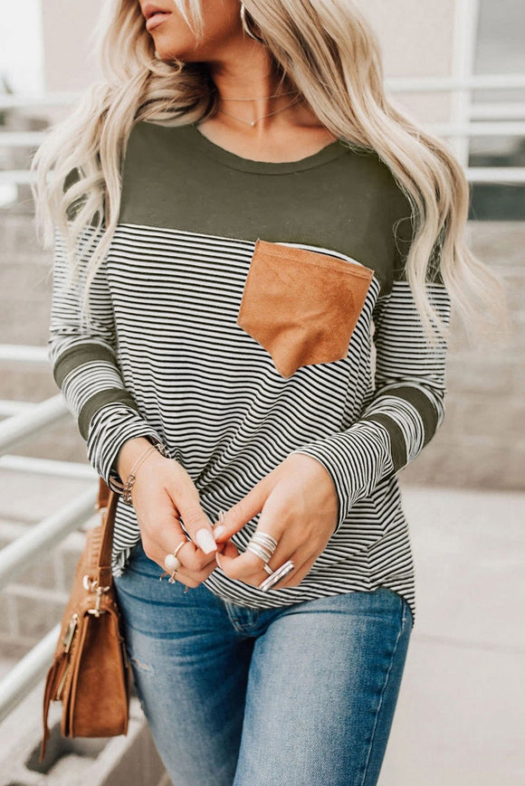 Pinstripe Patch Pocket Top