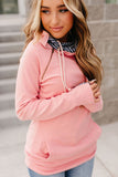 Ampersand Ave Pink Denim Striped Double Hood