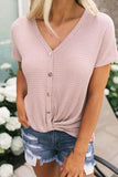 Pink Button Down Front Knitwear Blouse