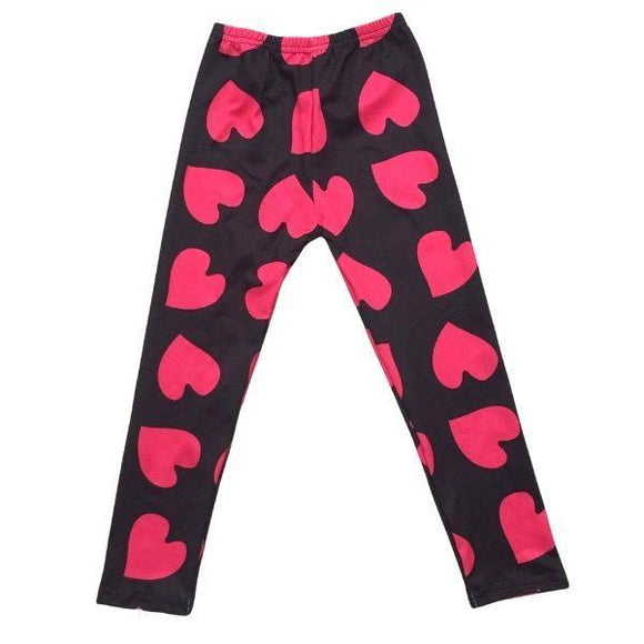 Black and Pink Heart Leggings