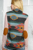 BoHo Ethnic Elbow Pad Turtleneck