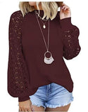 Maroon Lace Sleeve Top