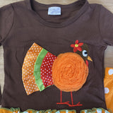 Brown 'n Orange Turkey Tutu Applique Dot Outfit (Fall 2021071011)-sparkledots-sparkledots