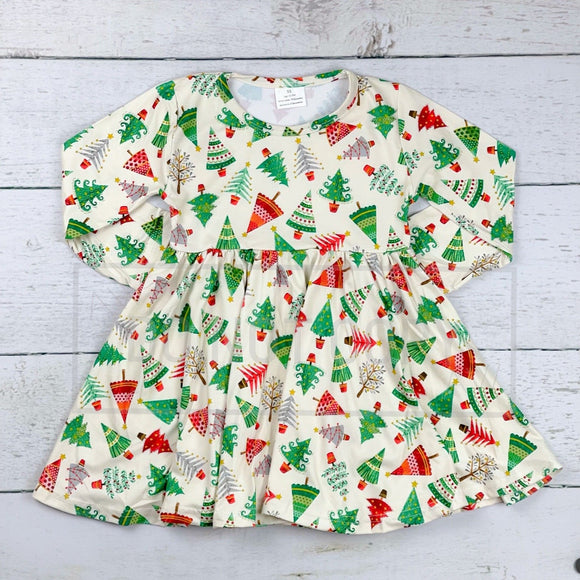 Big Christmas Tree Twirl Dress