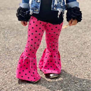 Hot Pink Polka Dot Bell Bottoms