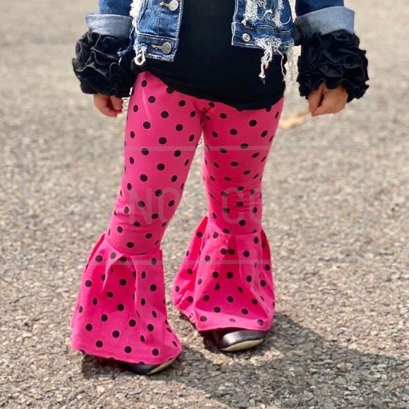 Hot Pink Polka Dot Bell Bottoms