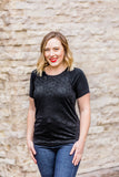 Juliet Lace Front Tee - Black