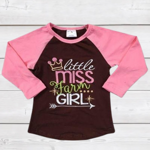 Little Miss Farm Girl Applique Tee