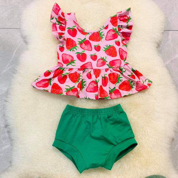 Strawberry Peplum Set