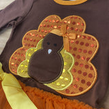 Sequined Turkey Tutu Onesie (Fall 2021071010)-sparkledots-sparkledots