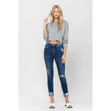 HIGH RISE DISTRESSED CLEAN CUT CROP SKINNY by Vervet