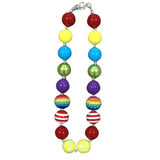 Rainbow Stripe Chunky Bead Necklace