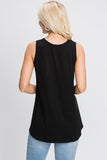 Black Leopard Colorblock Flowy Tank