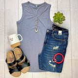 Addison Henley Tank - Denim