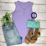 Addison Henley Tank - Heathered Lavender