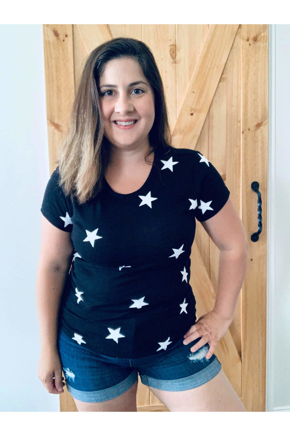 Seeing stars crew neck tee in black