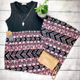 Dark Pink Aztec Maxi Dress