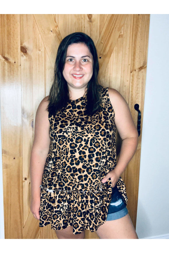 Cool cat leopard tunic tank