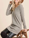 Grey Thermal Size Ruched Tunic