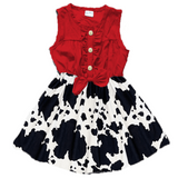 Red Cow Print Dress - Black/White