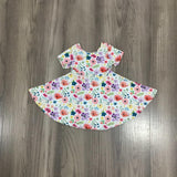 Happy Little Floral Short Sleeve Dress-sparkledots-sparkledots