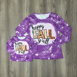 HAPPY FALL Y'ALL Purple Tie Dye Shirt (FP1013) (ADULT)-sparkledots-sparkledots